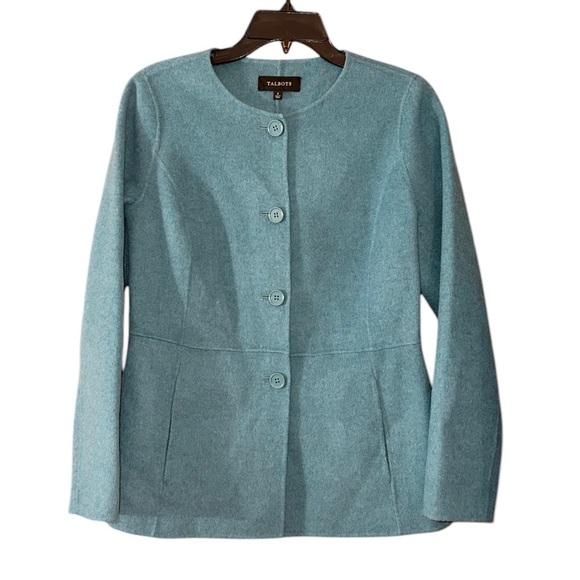 Talbots Jackets & Blazers - Talbots | Women’s Wool Blend Teal Crop Blazer Jacket - Size 2 - NWOT